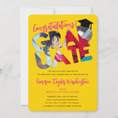 Gefeliciteerd Geslaagd Afgestudeerd Gele Uitknip F Kaart (Voorkant)