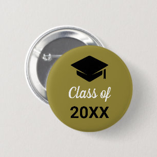 Gefeliciteerd Geslaagd Afstudeerhoed Jaargang Huid Ronde Button 5,7 Cm