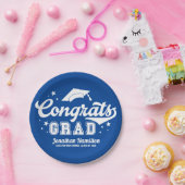 Gefeliciteerd Geslaagd Blauwe Afstudeerfeestje  Papieren Bordje (Feest)