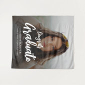 Gefeliciteerd Geslaagd Borstel Schrift Foto Afstud Wandkleed (Voorkant (horizontaal))
