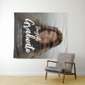 Gefeliciteerd Geslaagd Borstel Schrift Foto Afstud Wandkleed (In Situ (horizontaal))