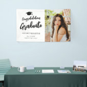 Gefeliciteerd Geslaagd Borstel Schrift Foto Spandoek (Beurs)