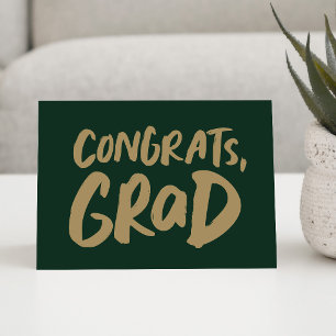 Gefeliciteerd geslaagd, eenvoudig groen goud einde kaart