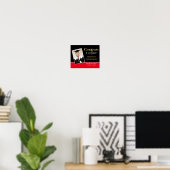 Gefeliciteerd Geslaagd Foto Zwart Rood Goud Afstud Poster (Thuiskantoor)