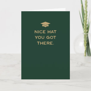 Gefeliciteerd geslaagd leuke hoed grappige groene  kaart