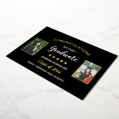 Gefeliciteerd Geslaagd Maatwerk 2 Foto Afstuderen Folie Uitnodiging (Gedraaid)