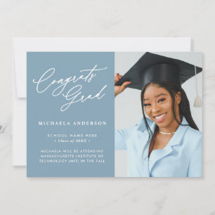Gefeliciteerd Geslaagd Modern Schrift Foto Afstude Aankondiging