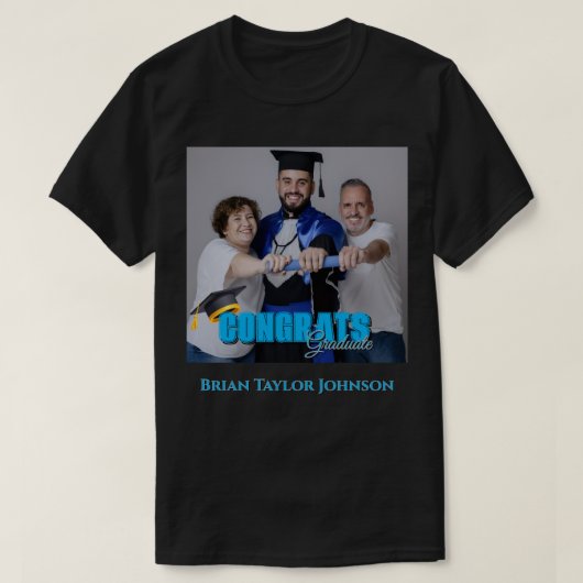 Gefeliciteerd Geslaagd Moderne Eenvoudige Script M T-shirt (Design voorkant)