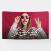 Gefeliciteerd Geslaagd Moderne Foto Spandoek (Horizontaal)