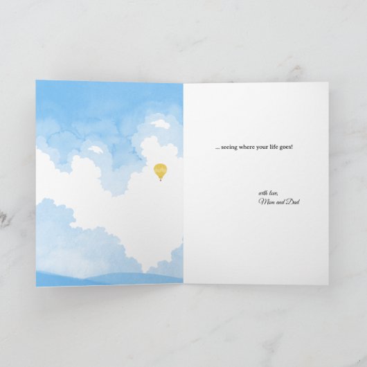 Gefeliciteerd Geslaagd of Prijs Heet Lucht Ballon Kaart (Binnen)