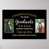 Gefeliciteerd Geslaagd Persoonlijke 2 Foto Afstude Poster (Voorkant)