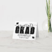 Gefeliciteerd Geslaagd Zwart Witte Afstudeerdag Kaart (Voorkant)