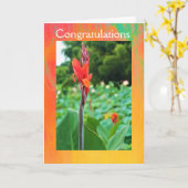 Gefeliciteerd Gevouwen Wenskaart door Jo Afbeeldin Kaart (Gele Bloem)