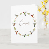 Gefeliciteerd Gevouwen Wenskaart Kaart (Gele Bloem)