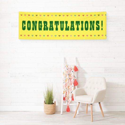 Gefeliciteerd - Giant Word op een banner (Insitu)