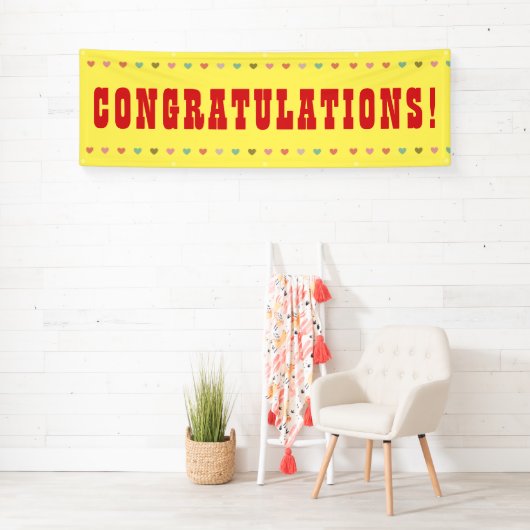 Gefeliciteerd - Giant Word op een banner (Insitu)