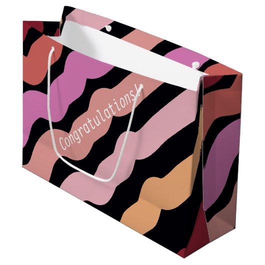 Gefeliciteerd Gift Bag Groot Cadeauzakje (Voorkant Gekanteld)