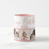 Gefeliciteerd Gigi 5 Foto Collage Roze Mok (Midden)