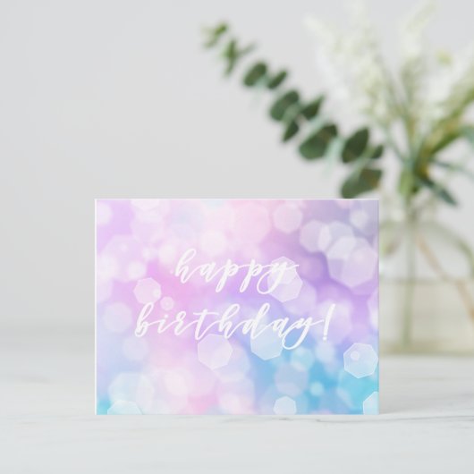 Gefeliciteerd! Glamoureuze Paarse Bokeh schittert Briefkaart (Staand voorkant)