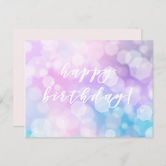 Gefeliciteerd! Glamoureuze Paarse Bokeh schittert Briefkaart (Voorkant / Achterkant)