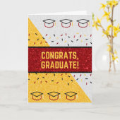 Gefeliciteerd Glitter Afstuderen Kaart (Gele Bloem)