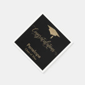 Gefeliciteerd Glitter Graduation Cap, Black Servet (Hoek)