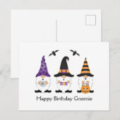 Gefeliciteerd Gnomie Halloween Paars Oranje Briefkaart (Voorkant / Achterkant)