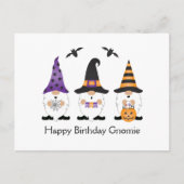 Gefeliciteerd Gnomie Halloween Paars Oranje Briefkaart (Voorkant)