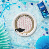 'Gefeliciteerd' Gold Afstuderen Photo Lijst Papieren Bordje (Feest)