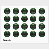 Gefeliciteerd Gold Confetti Afstuderen Green Ronde Sticker (Vel)
