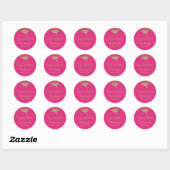 Gefeliciteerd Gold Confetti Afstuderen Hot Pink Ronde Sticker (Vel)