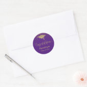 Gefeliciteerd Gold Confetti Afstuderen Paars Ronde Sticker (Envelop)
