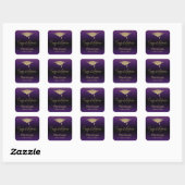 Gefeliciteerd Gold Confetti Afstuderen Paars Vierkante Sticker (Vel)