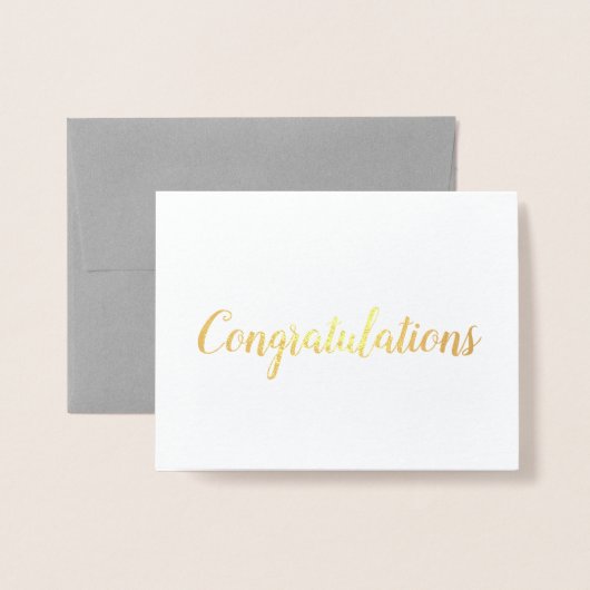 Gefeliciteerd Gold Foil Brush Folie Kaarten (Voorkant met envelop)