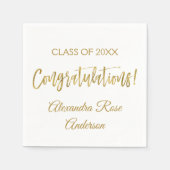 Gefeliciteerd Gold Foil en White Elegant Servetten (Voorkant)