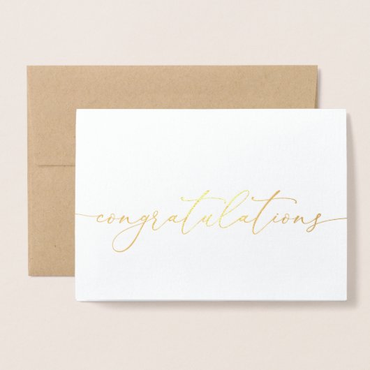 Gefeliciteerd Gold Foil Minimalist Gefeliciteerd K Folie Kaarten (Voorkant met envelop)