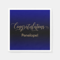 Gefeliciteerd Gold Glitter Blue Black Ombre