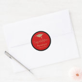 Gefeliciteerd Gold Graduation Cap Rood Ronde Sticker (Envelop)
