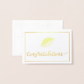 Gefeliciteerd Gold Leaf Afstuderen Afstuderen Chic Folie Kaarten (Voorkant met envelop)