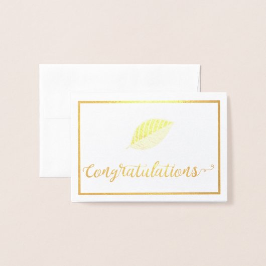 Gefeliciteerd Gold Leaf Afstuderen Afstuderen Chic Folie Kaarten (Voorkant met envelop)