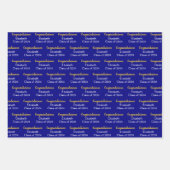 Gefeliciteerd Gold Navy Blue Klasse van 2024 Naam Inpakpapier Vel (Voorkant)