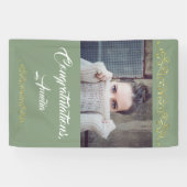 Gefeliciteerd Gold Ornament Foto Afstuderen Spandoek (Horizontaal)