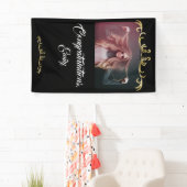 Gefeliciteerd Gold Ornamenten Foto Afstuderen Spandoek (Insitu)