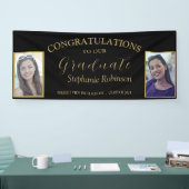 Gefeliciteerd Gold Script 2 Photo Afstuderen Spandoek (Beurs)