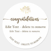 Gefeliciteerd Gold Sticker (Voorkant)