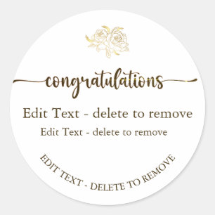 Gefeliciteerd Gold Sticker