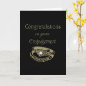 Gefeliciteerd Gold Verloving Rings Kaart (Gele Bloem)