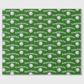 Gefeliciteerd golfballen op groen cadeaupapier (Vlak)