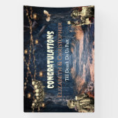 Gefeliciteerd Gotische Zombie Halloween Bruiloft Spandoek (Verticaal)