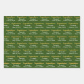 Gefeliciteerd Goud Donkergroene Klasse van 2024 Na Inpakpapier Vel (Voorkant 2)